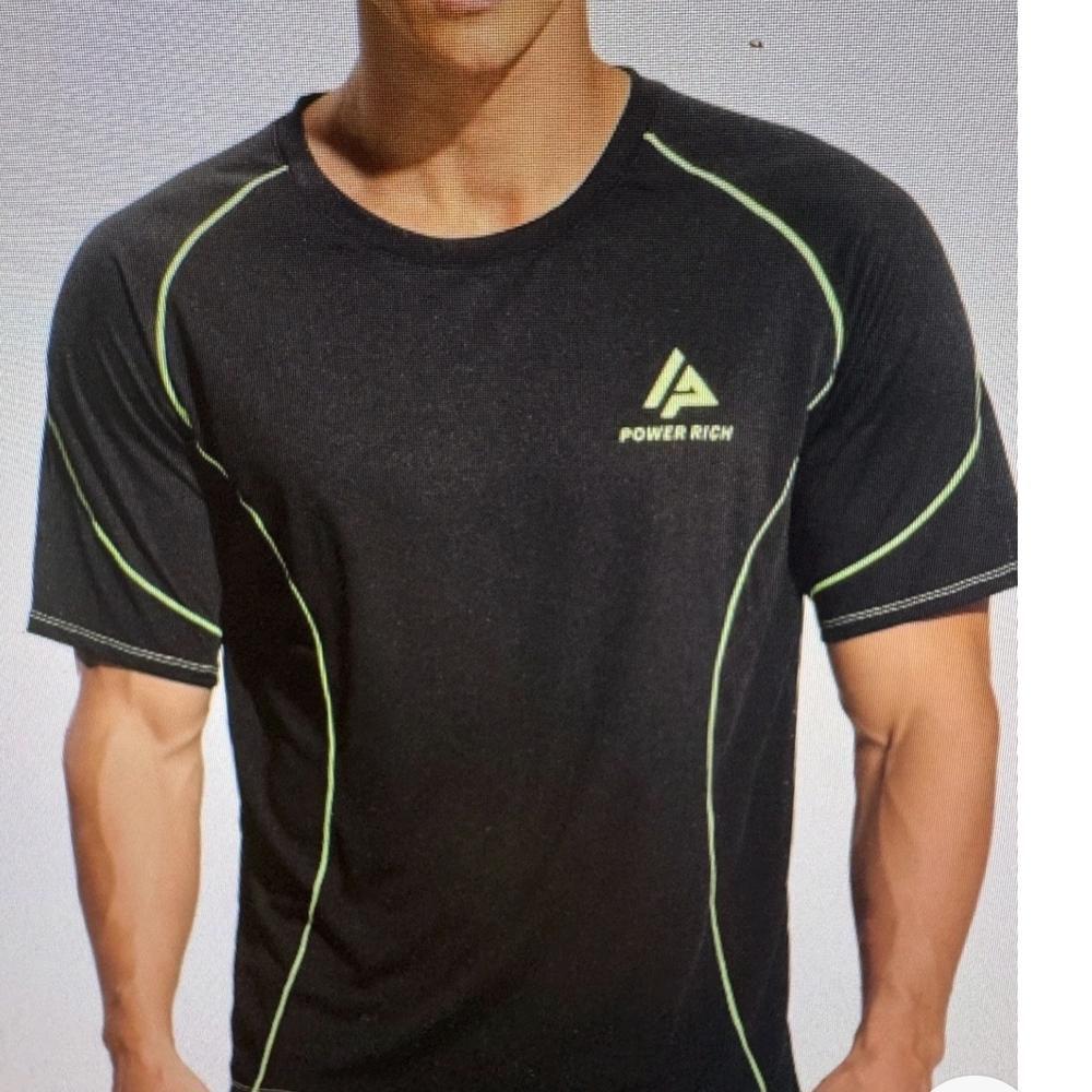 Black and Green Performance Tee